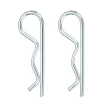 2 Pcs Hitch Pin Clip, 5mm x 100mm R Clips Carbon Steel Retaining Wire Hair Pins Cotter Pin Assortment Kit Clips for Trailer Tractors Mower Carts Truck