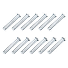 12Pcs M10 x 60mm Single Hole Clevis Pins, Zinc-Plated Carbon Steel Flat Head Hitch Pins for Trailer Latch, Mechanics Repair, Furniture Installation, I