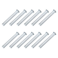 12Pcs M10 x 75mm Single Hole Clevis Pins, Zinc-Plated Carbon Steel Flat Head Hitch Pins for Trailer Latch, Mechanics Repair, Furniture Installation, I