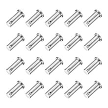20Pcs M10 x 25mm Single Hole Clevis Pins, 304 Stainless Steel Flat Head Hitch Pins for Trailer Latch, Mechanics Repair, Furniture Installation, Indust