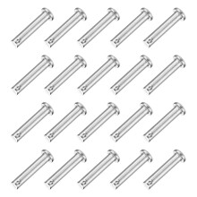 20Pcs M6 x 30mm Single Hole Clevis Pins, 304 Stainless Steel Flat Head Hitch Pins for Trailer Latch, Mechanics Repair, Furniture Installation, Industr