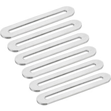 6Pcs Adjustable Flat Mending Plate Support with Slot, 3.54 x 0.75 Inch Stainless Steel Slotted Straight Brace Brackets for Wooden Furniture, Silver