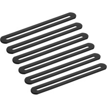 6Pcs Adjustable Flat Mending Plate Support with Slot, 6.1 x 0.75 Inch Stainless Steel Slotted Straight Brace Brackets for Wooden Furniture, Black