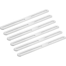 6Pcs Adjustable Flat Mending Plate Support with Slot, 11.02 x 0.94 Inch Stainless Steel Slotted Straight Brace Brackets for Wooden Furniture, Silver