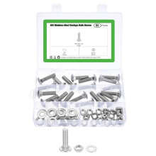 20 Set Carriage Bolts and Nuts Kit, 3/8"-16x1-1/2 Stainless Steel 304 Round Head Square Neck Carriage Bolts Screws and Hex Nuts and Flat Washers - Sil