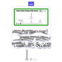 20 Set Carriage Bolts and Nuts Kit, 5/16"-18x1-1/2 Stainless Steel 304 Round Head Square Neck Carriage Bolts Screws and Hex Nuts and Flat Washers - Si
