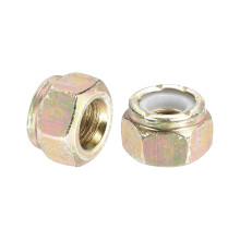 12Pcs 1/4"-20 Nylon Insert Hex Lock Nuts, Carbon Steel Self-Locking Nylon Insert Stop Nut for Industrial Construction Fasteners, Multicolor&White