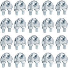 20 Pcs M8 Steel Wire Rope Clip Clamps, 5/16" Wire Rope U-Bolt Cable Clamps Saddle Fastener for Wire Rope Rigging Tent Rope Guardrail System