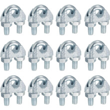 12 Pcs M8 Steel Wire Rope Clip Clamps, 5/16" Wire Rope U-Bolt Cable Clamps Saddle Fastener for Wire Rope Rigging Tent Rope Guardrail System