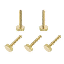 5Pcs Brass Knurled Thumb Screws, M4x25mm Flat Stripe Bolt Knob Fasteners Solid Brass Diamond Knurled Thumb Screws Knobs for Electronic, Mechanical