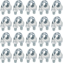20 Pcs M10 Steel Wire Rope Clip Clamps, 3/8" Wire Rope U-Bolt Cable Clamps Saddle Fastener for Wire Rope Rigging Tent Rope Guardrail System