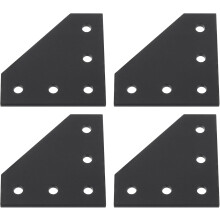 4Pcs Corner Bracket Plate, 60mmx60mm L-Shape Joint Plates 4mm Thick Outside Joining Plate Support Corner for Repair Furniture, Black