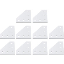 10Pcs Corner Bracket Plate, 60mmx60mm L-Shape Joint Plates 4mm Thick Outside Joining Plate Support Corner for Repair Furniture, White