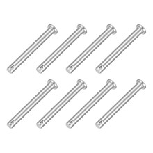 8Pcs 1/4" x 2" Single Hole Clevis Pins, 304 Stainless Steel Flat Head Clevis Pins Hitch Pin for Trailer Latch, Mechanics Repair, Furniture Installatio
