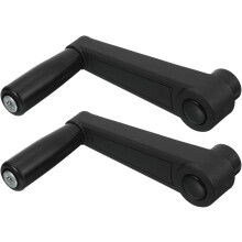 2Pcs 12x126mm (Dia x L) Revolving Handwheel Machine Handle, Universal Lathe Crank Grip Replacement for Industry Lathe Milling Grinding Machine, Black