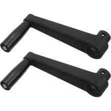 2Pcs 16x192mm (Dia x L) Revolving Handwheel Machine Handle, Universal Lathe Crank Grip Replacement for Industry Lathe Milling Grinding Machine, Black