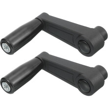2Pcs 8x85mm (Dia x L) Revolving Handwheel Machine Handle, Universal Lathe Crank Grip Replacement for Industry Lathe Milling Grinding Machine, Black (R