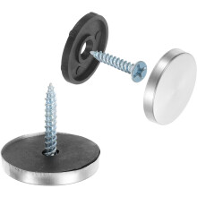 12pcs Screw Covers Caps, 25mm Dia Stainless Steel Mirror Screws Decorative Cover Caps Nails Flat Gasket Mirror Screw Fasteners for Sign Advertising Ha