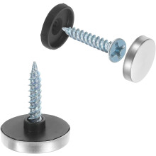 24pcs Screw Covers Caps, 18mm Dia Stainless Steel Mirror Screws Decorative Cover Caps Nails Convex Gasket Mirror Screw Fasteners for Sign Advertising