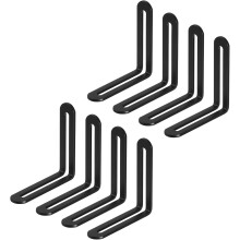 8Pcs Adjustable L-Shape Corner Brace with Slot, 3.15 x 3.15 Inch Stainless Steel Slotted Right Angle Corner Bracket for Wooden Furniture Cabinet, Blac