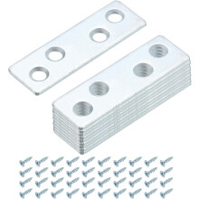 24 Pcs Mending Plate Metal Flat Bracket Straight Brace Fixing Joining Plate for Wood with Screws, Silver, 2.32"x0.75"