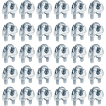 50 Pcs M6 Steel Wire Rope Clip Clamps, 1/4" Wire Rope U-Bolt Cable Clamps Saddle Fastener for Wire Rope Rigging Tent Rope Guardrail System