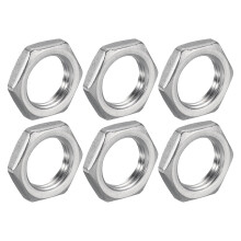 6Pcs Cast Pipe Fitting Hex Locknut, 304 Stainless Steel Hex Lock Nut PT 1/2" Female Thread for Plumbing Fixed, Water Broom and Undercarriage Cleaner