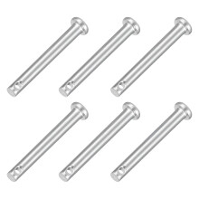 6Pcs 1/8" x 1" Single Hole Clevis Pins, 304 Stainless Steel Flat Head Clevis Pins Hitch Pin for Trailer Latch, Mechanics Repair, Furniture Installatio