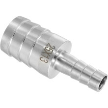 1" to 1/2" Hose Barb Reducer Pipe Fitting, 304 Stainless Steel Hose Pipe Fitting Sanitary Adapter for Vacuum Systems, Industrial Pipe Connections, Sil
