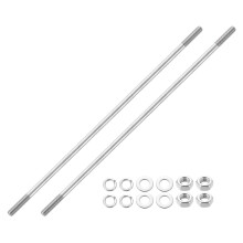 2pcs Double Ended Stud Screws, M8x300mm 304 Stainless Steel Dual Threaded Rod Bolts with Nuts and Flat & Lock Washers Double End Threaded Stud Screw B