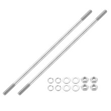 2pcs Double Ended Stud Screws, M8x250mm 304 Stainless Steel Dual Threaded Rod Bolts with Nuts and Flat & Lock Washers Double End Threaded Stud Screw B