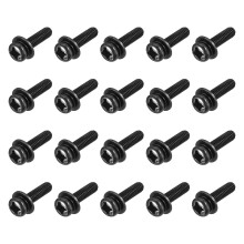 M3 x 12mm Carbon Steel Phillips Pan Head Machine Screws Bolts Combine with Spring Washer and Plain Washers 100pcs