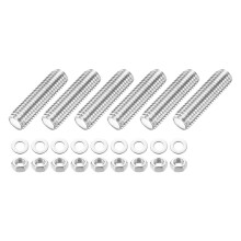 6pcs Fully Threaded Rod, M14 x 50mm Stainless Steel Right Hand Threads Rods with Nuts and Flat Washer Fully Studding Rod Bar for Clamps, Hangers and U