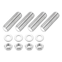 4pcs Fully Threaded Rod, M16 x 50mm Stainless Steel Right Hand Threads Rods with Nuts and Flat Washer Fully Studding Rod Bar for Clamps, Hangers and U