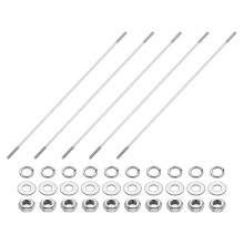5pcs Double Ended Stud Screws, M3x180mm 304 Stainless Steel Dual Threaded Rod Bolts with Nuts and Flat & Lock Washers Double End Threaded Stud Screw B