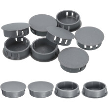 18Pcs 32mm(1-1/4") Nylon Hole Plugs, Flush Type Panel Round Snap in Fastener Knockout Locking Plugs for Furniture Insert End Caps Panels, Gray