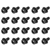 M3 x 8mm Carbon Steel Phillips Pan Head Machine Screws Bolts Combine with Spring Washer and Plain Washers 20pcs