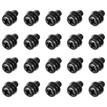 M4 x 8mm Carbon Steel Phillips Pan Head Machine Screws Bolts Combine with Spring Washer and Plain Washers 20pcs