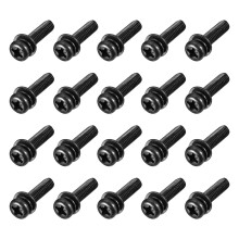 M4 x 16mm Carbon Steel Phillips Pan Head Machine Screws Bolts Combine with Spring Washer and Plain Washers 100pcs