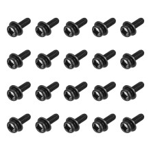 M3 x 10mm Carbon Steel Phillips Pan Head Machine Screws Bolts Combine with Spring Washer and Plain Washers 100pcs