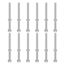 M8 x 120mm Hex Head Screws Bolts, Nuts, Flat & Lock Washers Kits, 304 Stainless Steel Fully Thread Hexagon Bolts 12 Sets