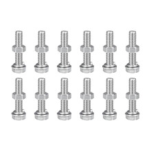 M8 x 40mm Hex Head Screws Bolts, Nuts, Flat & Lock Washers Kits, 304 Stainless Steel Fully Thread Hexagon Bolts 12 Sets