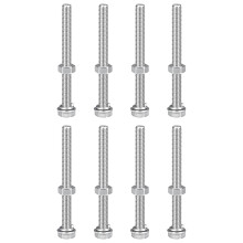 M8 x 90mm Hex Head Screws Bolts, Nuts, Flat & Lock Washers Kits, 304 Stainless Steel Fully Thread Hexagon Bolts 8 Sets