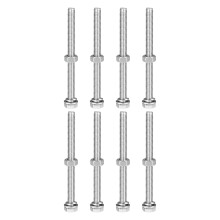 M6 x 80mm Hex Head Screws Bolts, Nuts, Flat & Lock Washers Kits, 304 Stainless Steel Fully Thread Hexagon Bolts 8 Sets