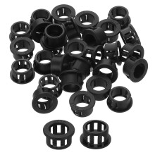 40Pcs Round Cable Snap Bushing Grommets, 19/32"(15mm) Black Snap in Cable Grommet Protector for Locking Tube Hose Wire Cord