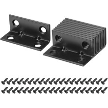 20 Set l Corner Bracket Corner Brace Metal Joint Right Angle Brackets Fastener with Screws for Wood Shelves, Black, 0.79"x1.85"x0.79"
