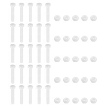 25 Pair Nylon Screws Nuts Assortment, M8x50mm Hex Screws Bolts and M8 Hex Nuts for Machinery Electronics Industrial Accessories, White