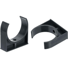 2Pcs PVC Water Pipe Clamps Clips, U-Shaped Tubing Hose Buckles, Irrigation Tube Holder for 75mm OD for TV Trays Tubing Hose Hanger Support Tubing, Bla
