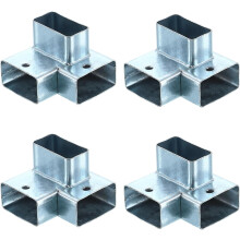 3-Way Gazebo Brackets Kit, Right Angle Corner Bracket Woodworking DIY Post Base Kit for 1.61" x 0.83" Lumber for Outdoor Patio Gazebo Log Cabins (4 Pa