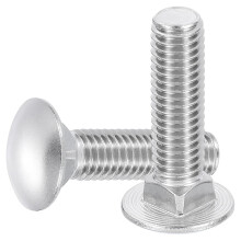 10Pcs Carriage Bolts, 1/2"-13x2-1/2 Stainless Steel 18-8 (304) Round Head Square Neck Screws Bolt Screw for Fastening Accessories - Silver